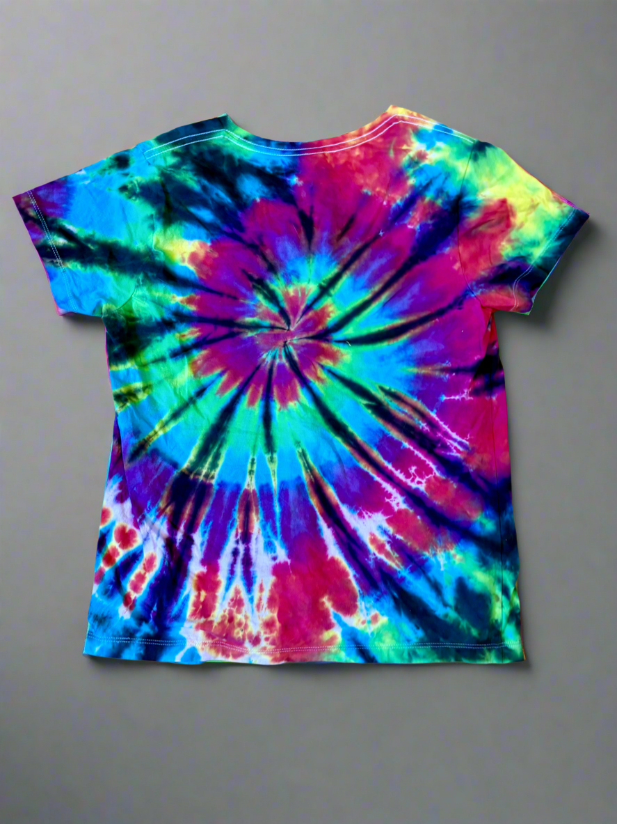 Prism Burst Women’s V-Neck Tie-Dye Tee – Large (Gildan Softstyle)