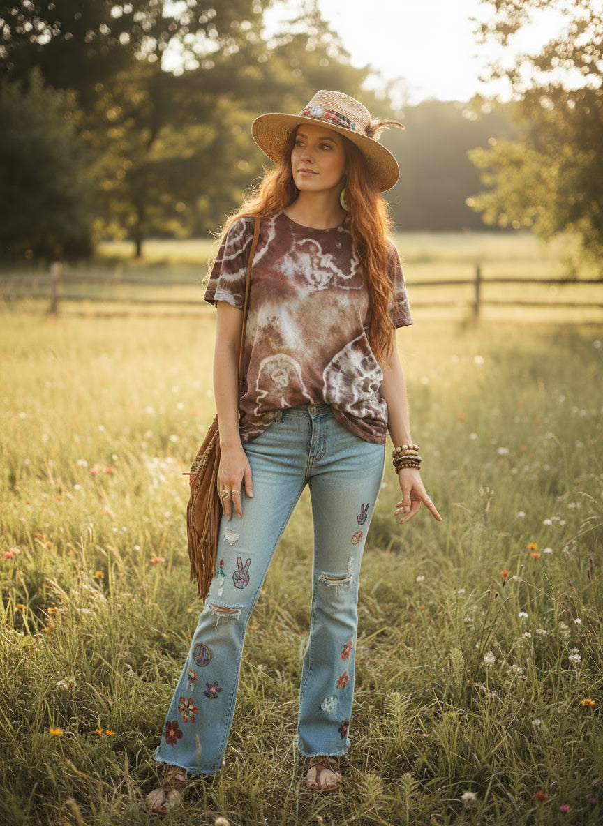 “Earthtone Ember” – Large Bella+Canvas 3001 Tee