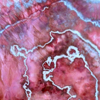27” Handmade Tie-Dye Bandana – Reds, Pinks & Greys | Mixed Results