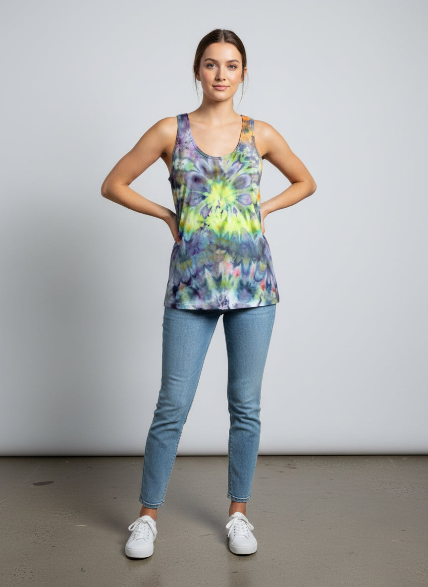Solar Bloom Tie-Dye Tank Top – S (M&O 4505)