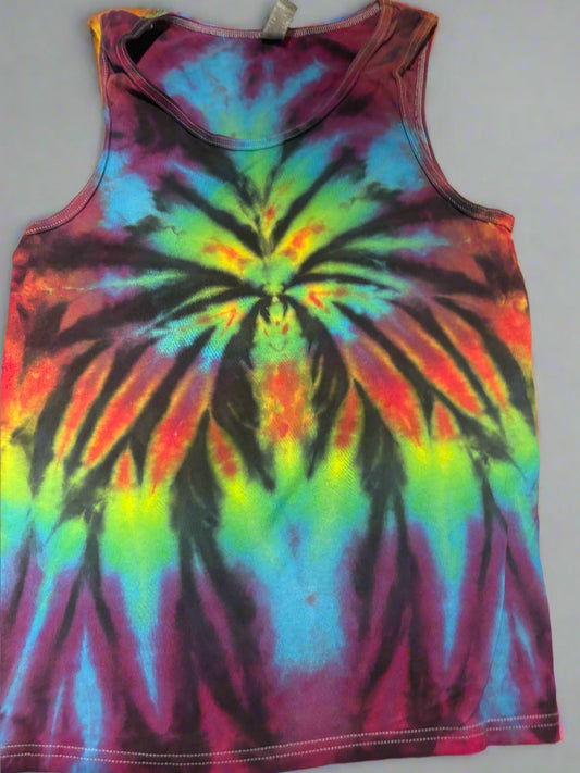 Rainbow Spider Tie-Dye Tank Top – Small (Gildan 2200 Ultra Cotton)
