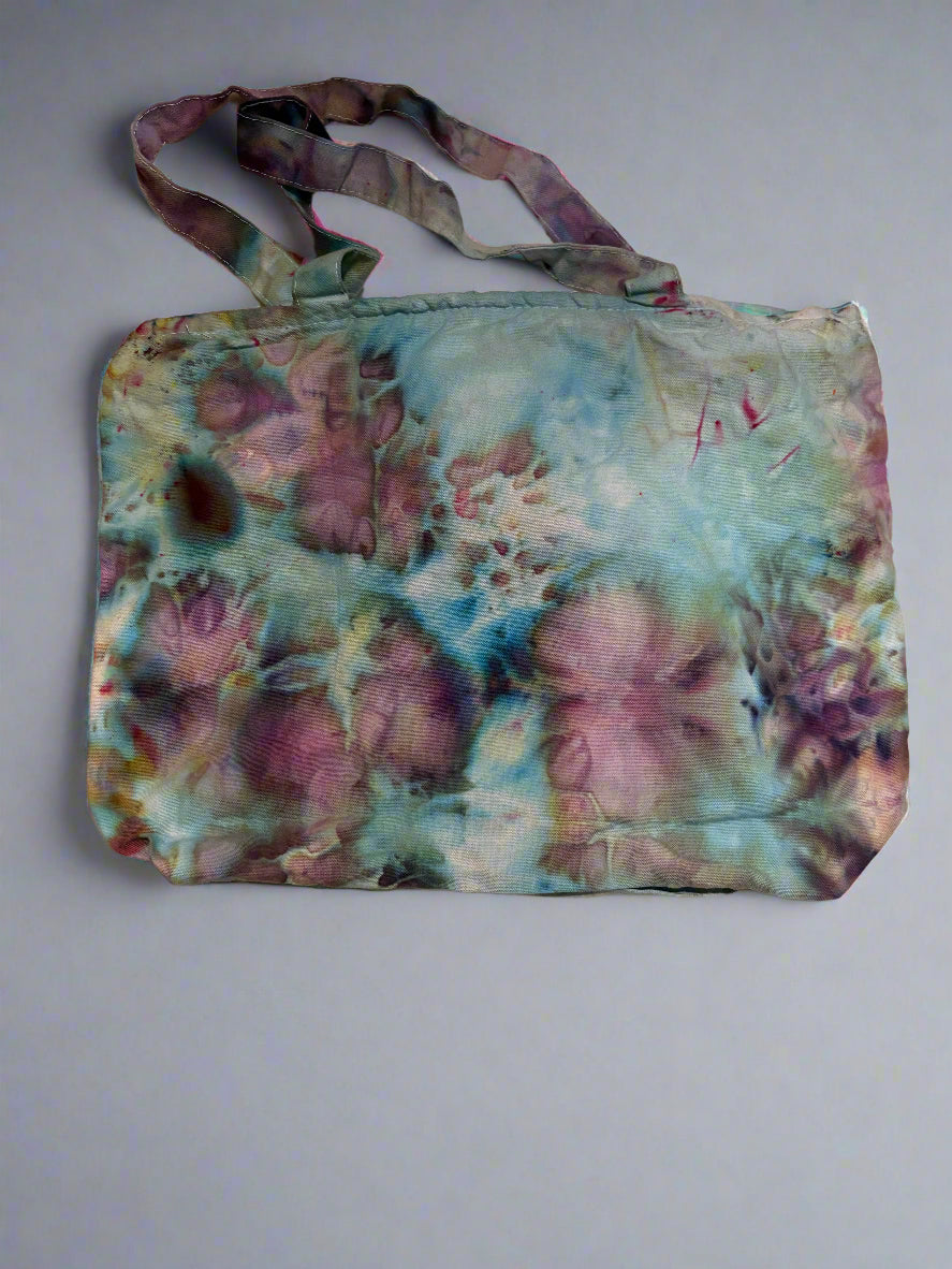 Hand-Dyed Zippered Tote Bag – 100% Cotton, 25L