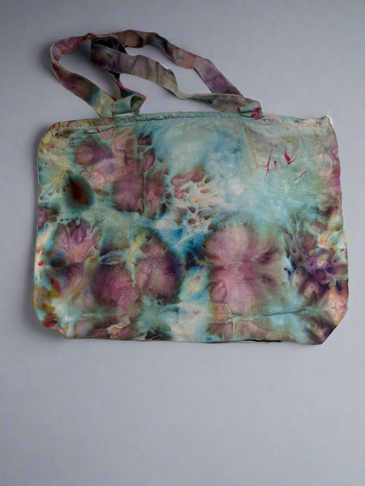 Hand-Dyed Zippered Tote Bag – 100% Cotton, 25L