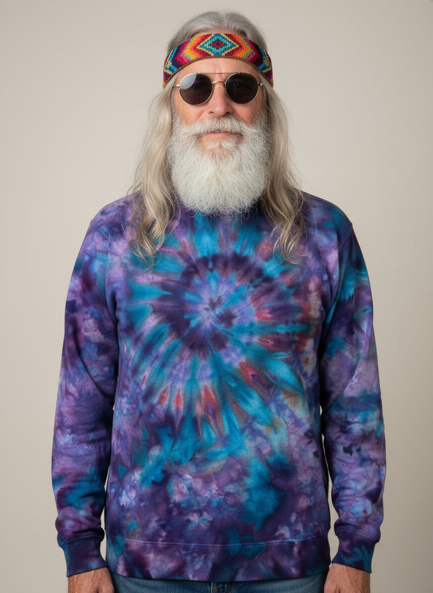 Midnight Bloom Spiral — Medium American Apparel Long Sleeve