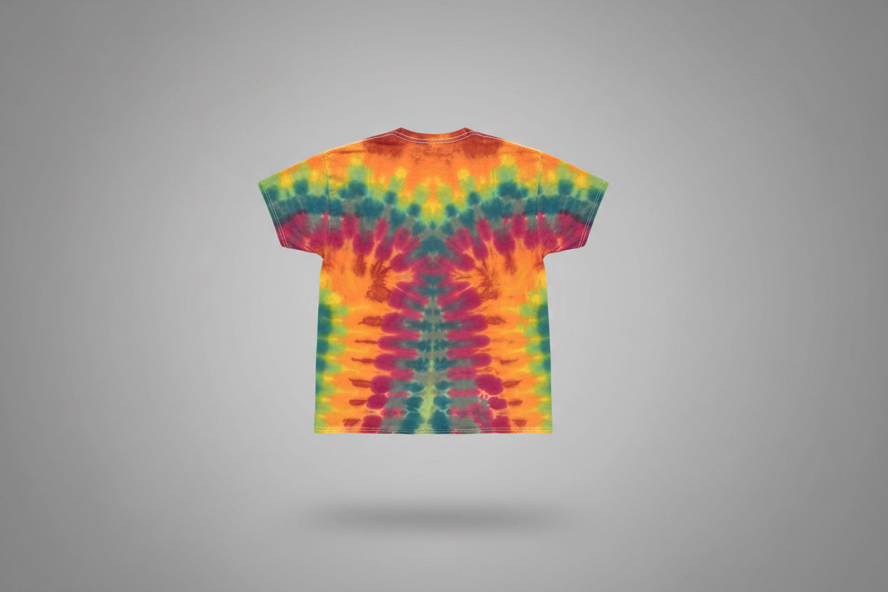 Autumn Signal — XL Haynes V-Neck Upcycled Tie-Dye Tee